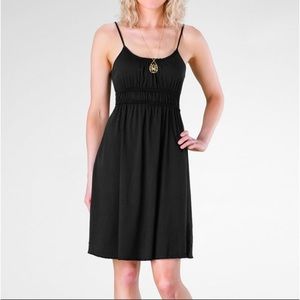 Prana Harlow Black Knit Dress Strappy Raw Edge
